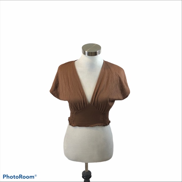 Brand New Zara Crop Top with Short Sleeves Small - Picture 2 of 12